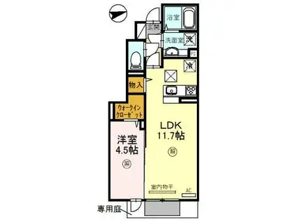 サニーDハウス芝町イースト(1LDK/1階)の間取り写真