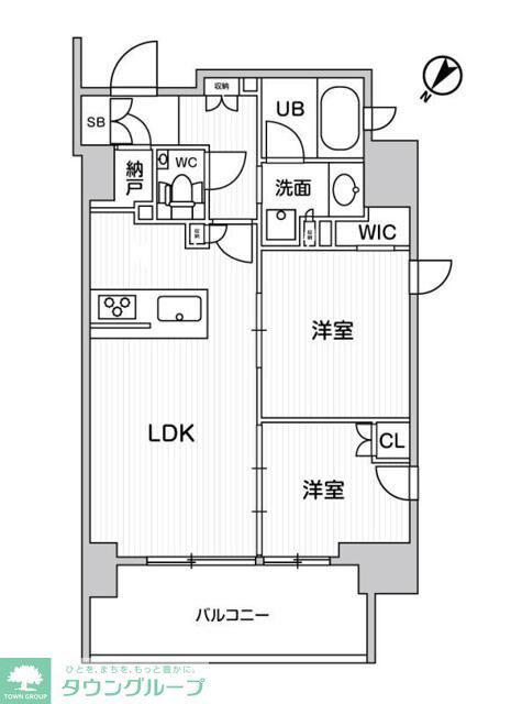 ディームス大井町(2LDK/3階)の間取り写真