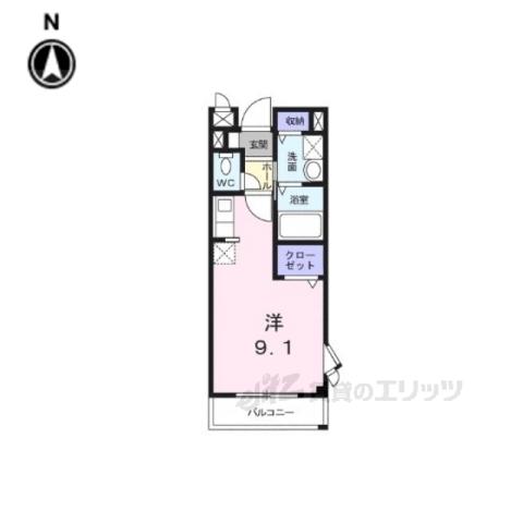 エクレール古結5(ワンルーム/2階)の間取り写真
