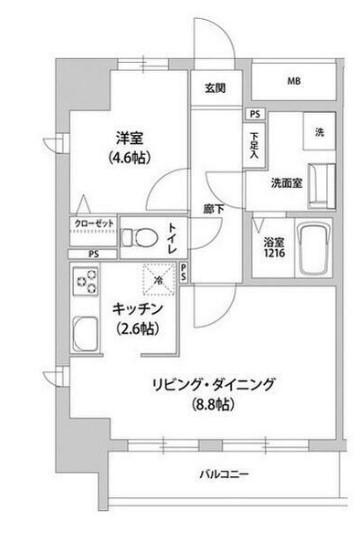 KANZE SHIBAURA RESIDENCE(1LDK/9階)の間取り写真