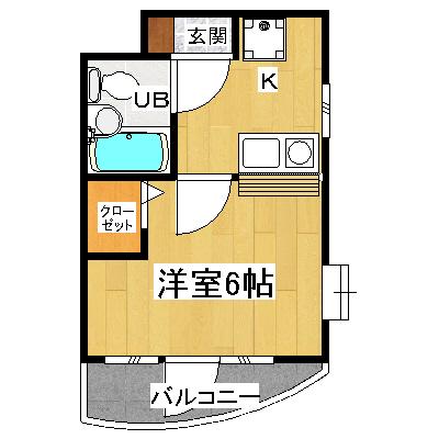 ライフパル(1K/2階)の間取り写真