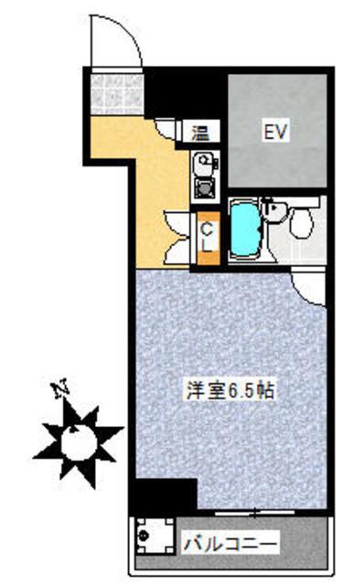 ハイツ新富町(ワンルーム/5階)の間取り写真