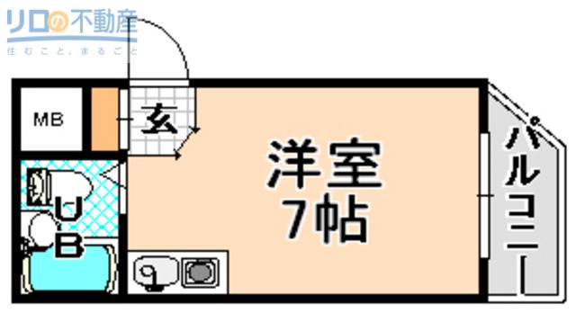 コスモメイト伊丹(ワンルーム/3階)の間取り写真