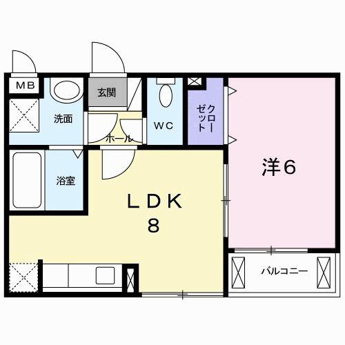 エム・ソーレ(1LDK/2階)の間取り写真