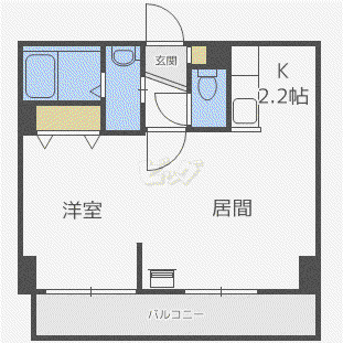 MYプラザ円山公園(1LDK/3階)の間取り写真