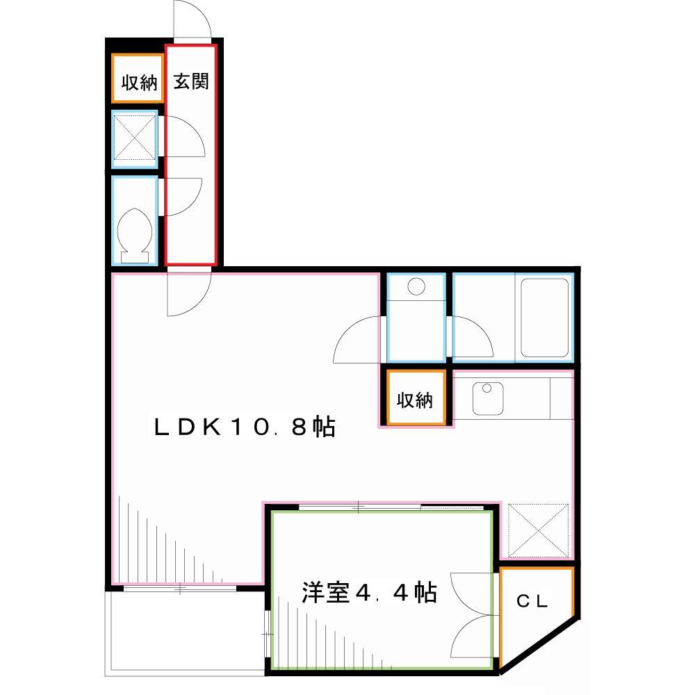 ビバリーホームズ吉祥寺(1LDK/2階)の間取り写真