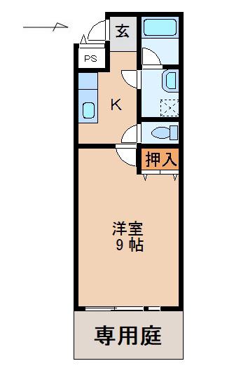 コート・ポラール(1K/1階)の間取り写真