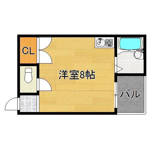 プリティハウスST(ワンルーム/4階)の間取り写真