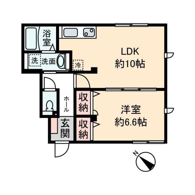 コンフォルトII(1LDK/1階)の間取り写真