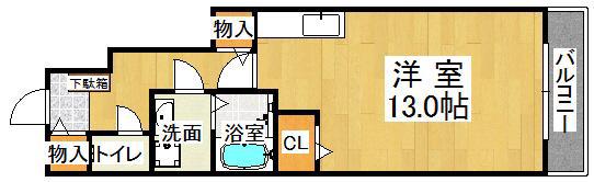 チェリーあい(ワンルーム/1階)の間取り写真