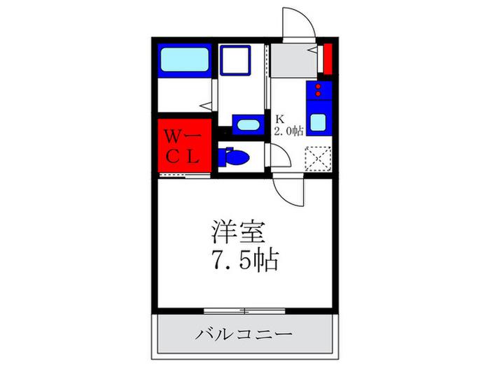 REGIES柴原阪大前II(1K/1階)の間取り写真