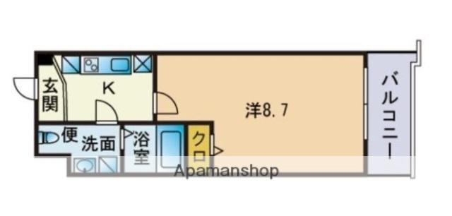 エンクレスト警固(1K/5階)の間取り写真