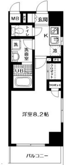 レクレドール豊洲(1K/7階)の間取り写真