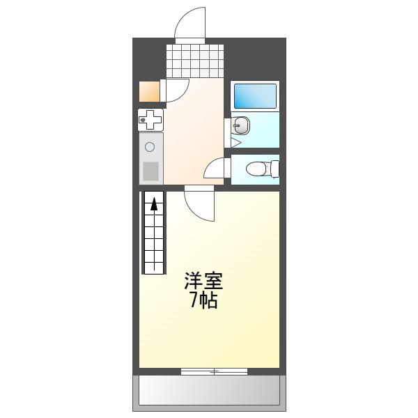 アップルハウス十日市(1K/2階)の間取り写真