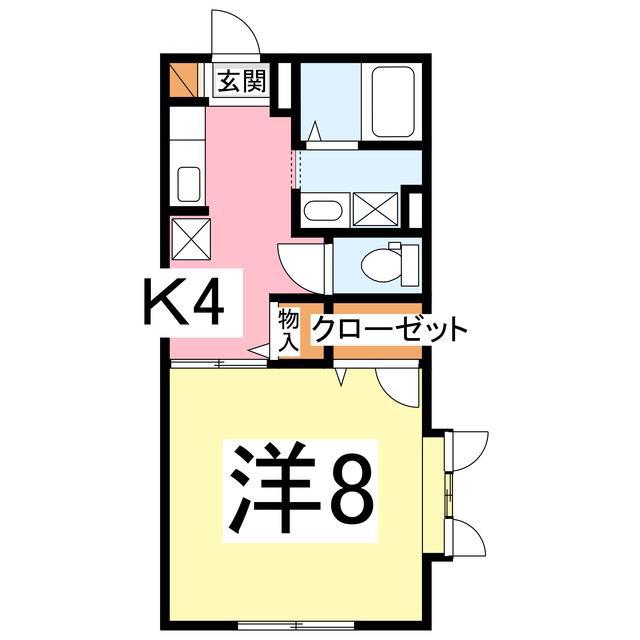 グランブルー(1K/1階)の間取り写真