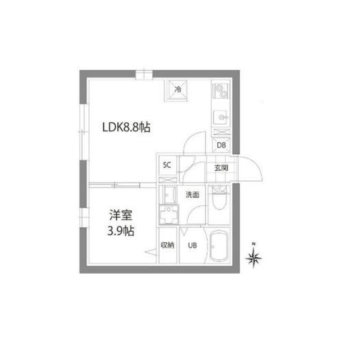CASA PIAZZA池袋(1LDK/3階)の間取り写真