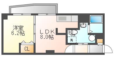 ラ・トゥールにれの木通(1LDK/8階)の間取り写真