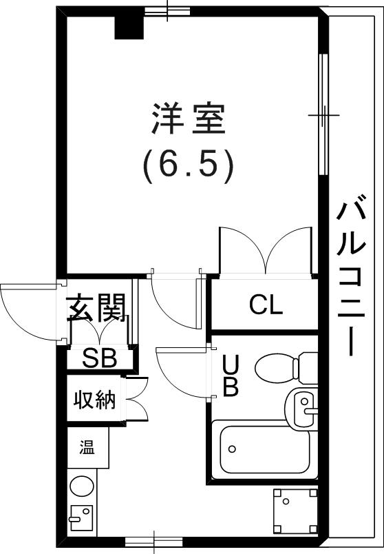 真弓ビル(1K/5階)の間取り写真