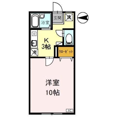 リバーサイドKM(1K/1階)の間取り写真