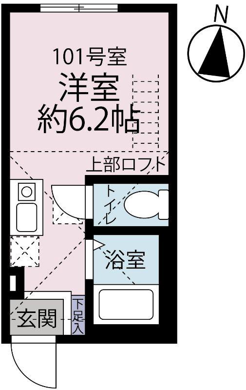 シンセイレジデンス長津田(ワンルーム/1階)の間取り写真