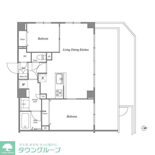 GRAN PASEO北綾瀬駅前(2LDK/9階)の間取り写真