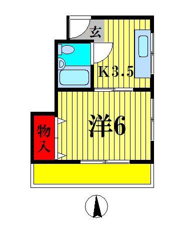 大橋ビル(1K/2階)の間取り写真