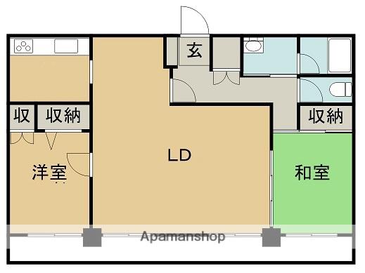 ストークマンション鹿児島(2LDK/8階)の間取り写真