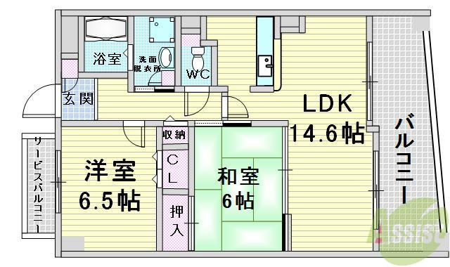 アールズコート(2LDK/3階)の間取り写真