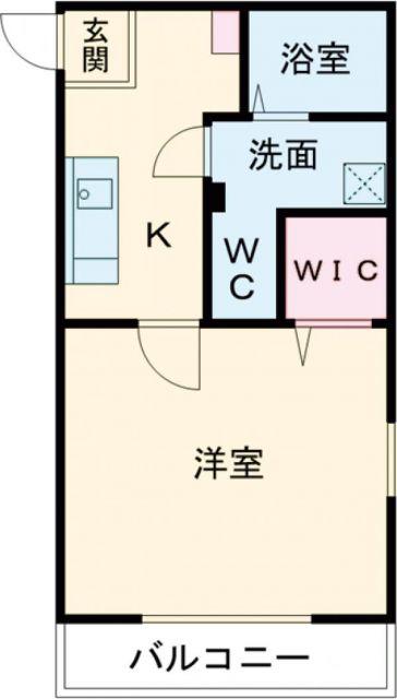 エミネックス熊谷駅前B棟(1K/2階)の間取り写真