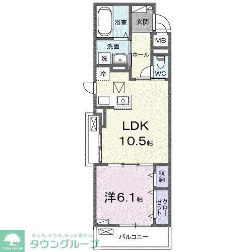 ユニゾン アザレアII(1LDK/1階)の間取り写真