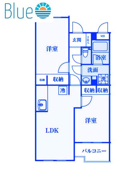 ピア湘南夕陽ヶ丘(2LDK/3階)の間取り写真