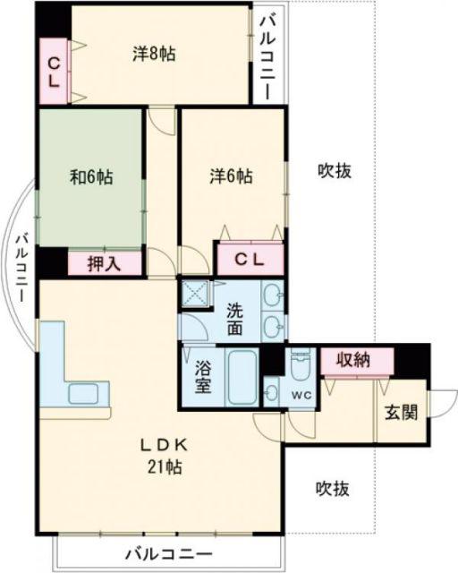 DO 鶴見(3LDK/5階)の間取り写真