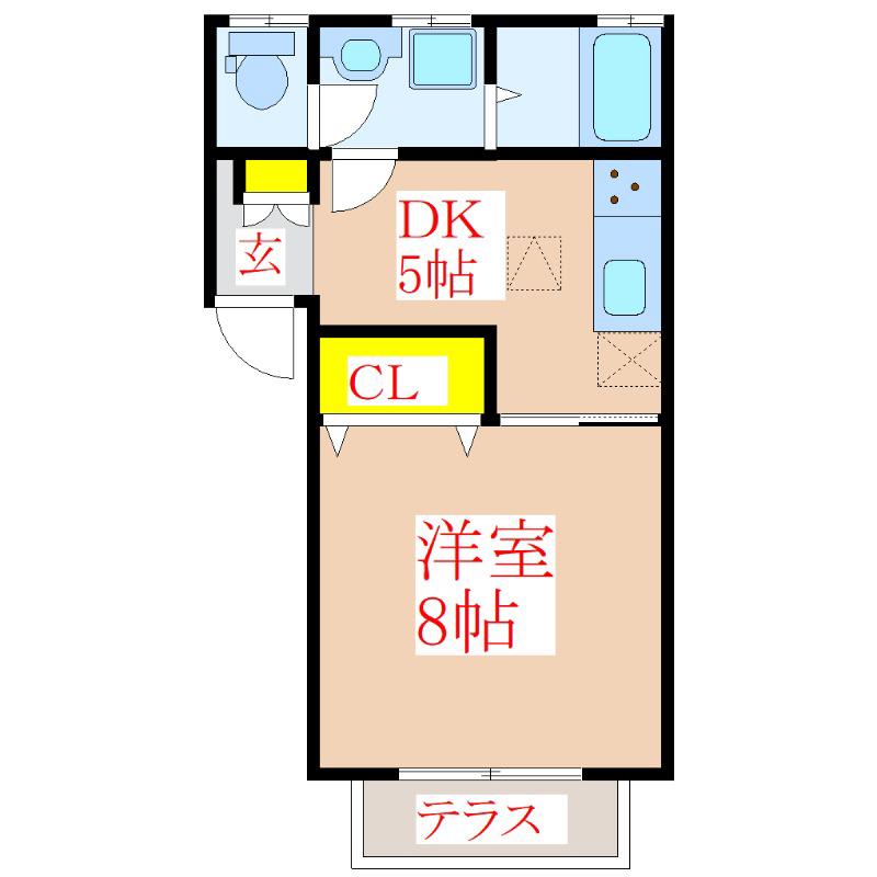 エスポワール(1DK/1階)の間取り写真