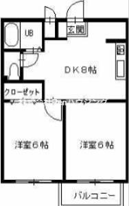 タウンコートA(2DK/1階)の間取り写真