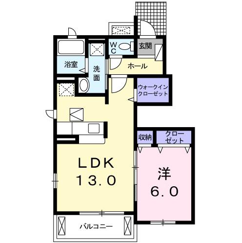 プレミアシャープ(1LDK/1階)の間取り写真