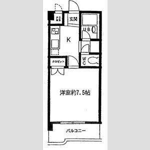 メゾン朋友(1K/4階)の間取り写真