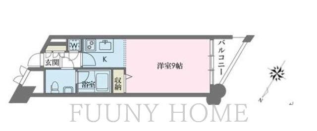 ドゥーエ学芸大学(ワンルーム/9階)の間取り写真
