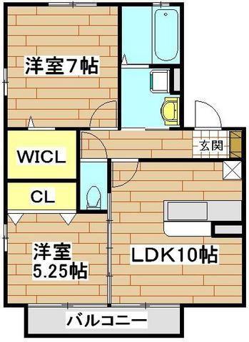 リビングタウン西大宮Ⅲ(2LDK/2階)の間取り写真