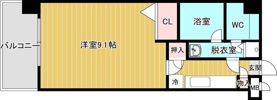 ドリームT・5坪井(1K/4階)の間取り写真