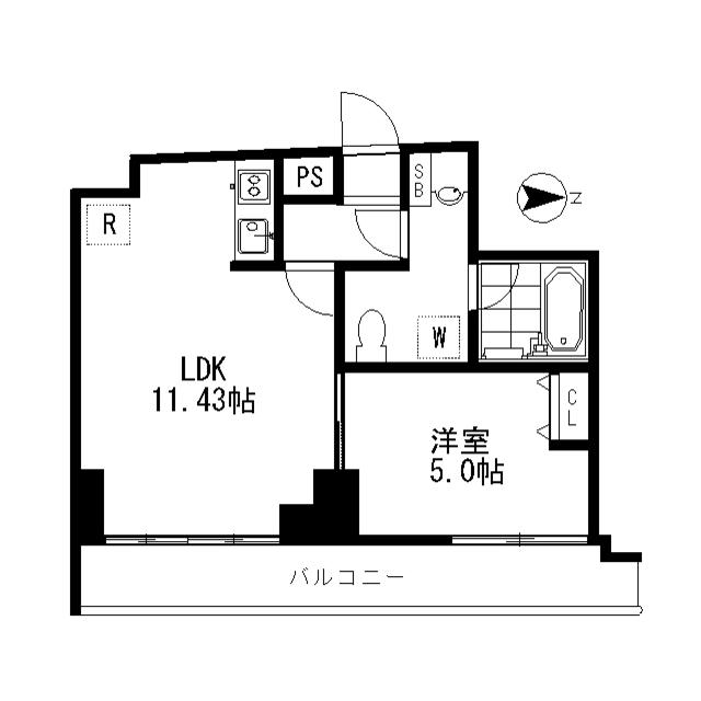 WILLDO八王子(1LDK/8階)の間取り写真