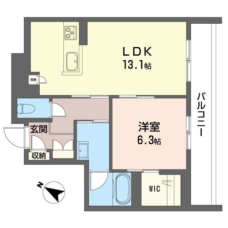 ピアチェーレ(1LDK/3階)の間取り写真