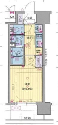 プレサンス大国町ブライス(1K/11階)の間取り写真