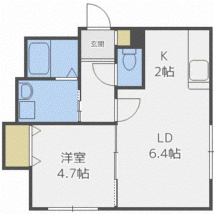 PRIME STAGE 4ー16(1LDK/2階)の間取り写真