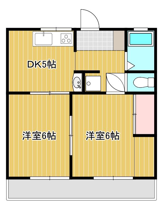 サンコーポ(2DK/2階)の間取り写真