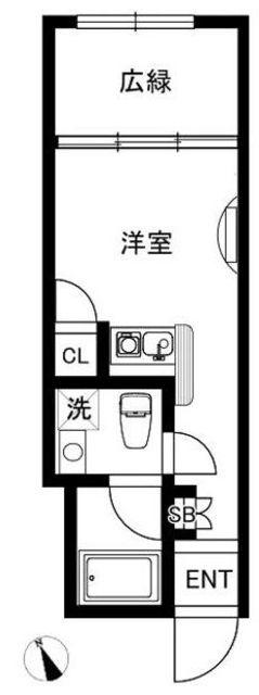 サンセリテ南麻布(ワンルーム/2階)の間取り写真