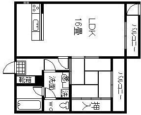 フローレス勇貴(1LDK/1階)の間取り写真