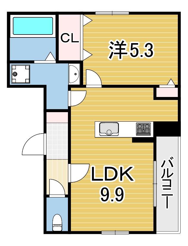プリメーロ明石(1LDK/1階)の間取り写真