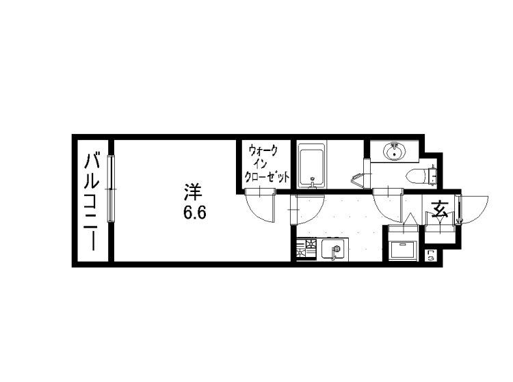 アネーロ高宮(1K/6階)の間取り写真