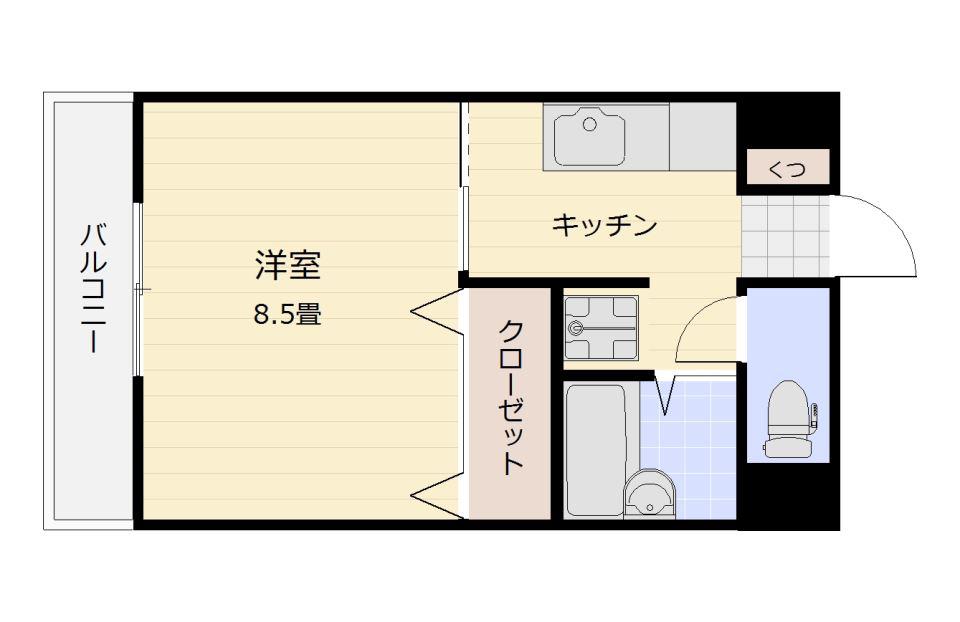 ヨーロピア甲東(1K/3階)の間取り写真