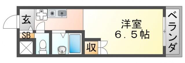 クリスタルパレス(1K/1階)の間取り写真